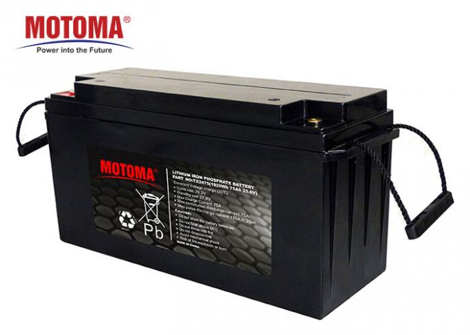 Bateria de l&iacute;tio 25.6V das energias solares LiFePO4 75Ah com densidade de alta energia 0